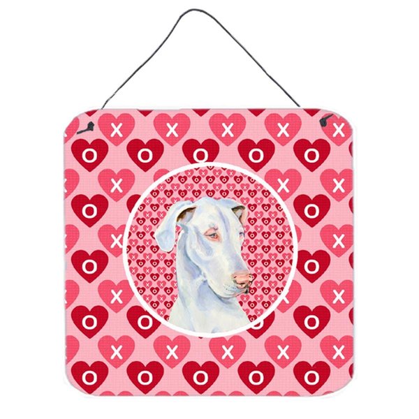 Micasa Great Dane Valentines Love And Hearts Aluminium Metal Wall or Door Hanging Prints MI231707